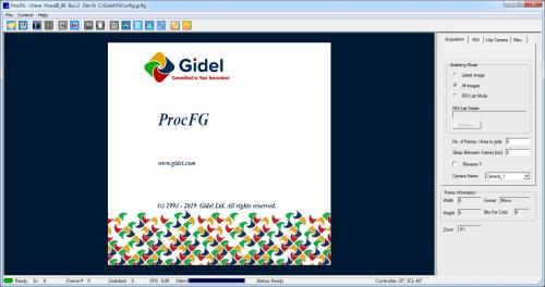 Screenshot of the interface of Gidel’s ProcFG frame grabber software application showing advanced settings.